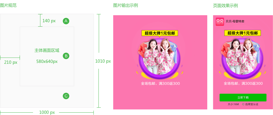 應用下載模板示意